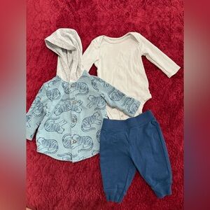 Carter's Blue Animal Print Hoodie Set